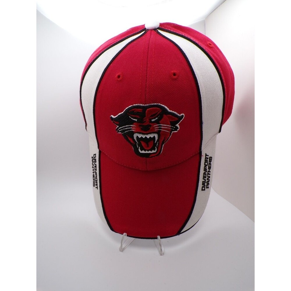 Men's Davenport Panthers Red White Baseball Cap Adjustable Cotton Hat
